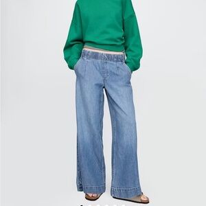 Mid Rise UltraSoft Pleated Easy Baggy Jeans size M